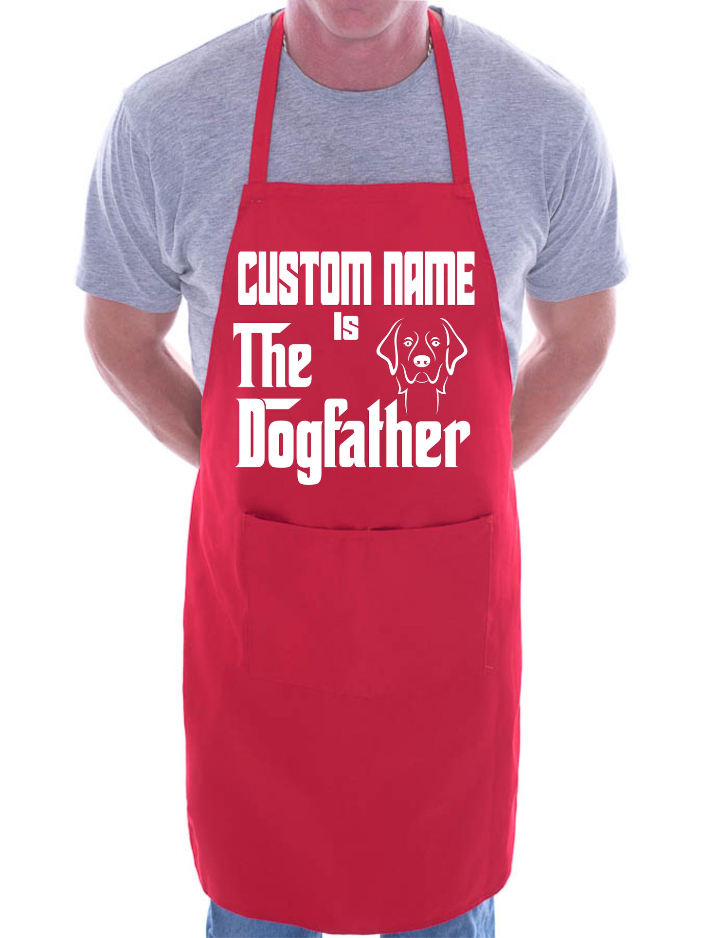 The Dogfather Apron Custom Name Pet Lover Gift Personalised BBQ Dog Lover