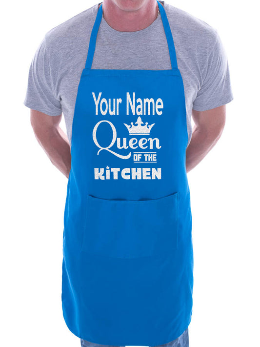 Queen Of The Kitchen Apron Your Name Here Great Gift Funny Personalised BBQ