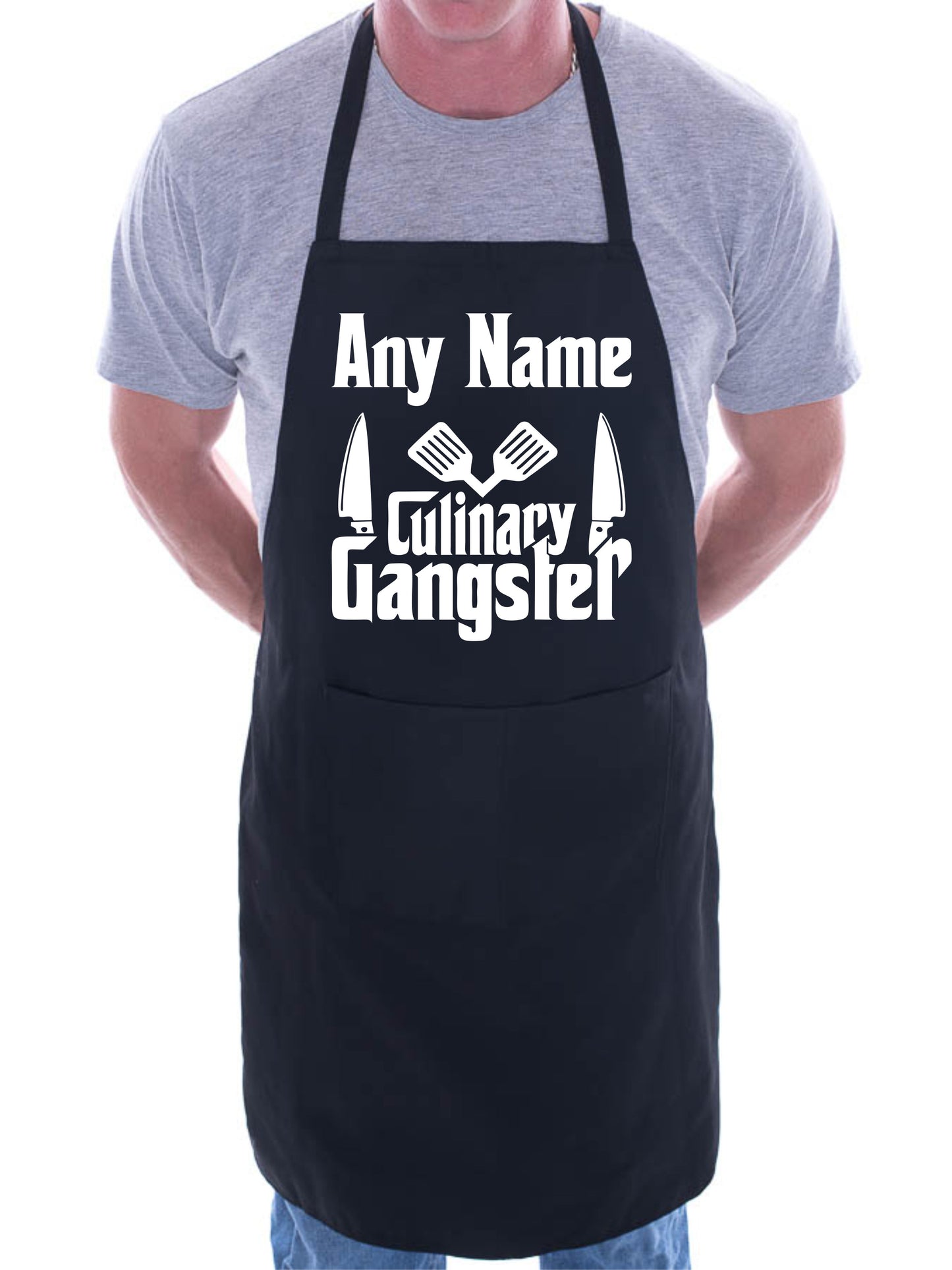 Personalise Your own Apron Culinary Gangster Your Name Here BBQ Cooking