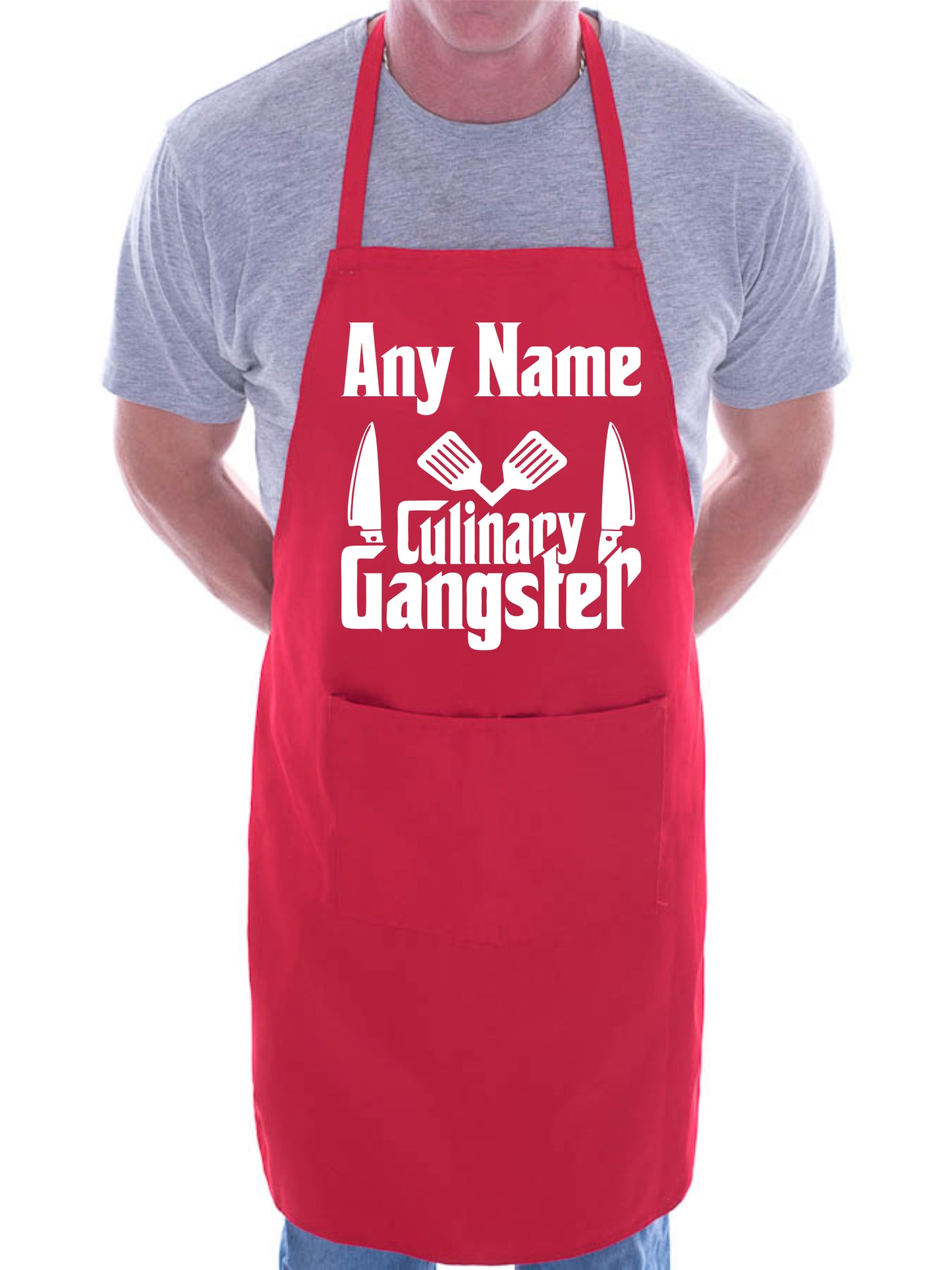 Personalise Your own Apron Culinary Gangster Your Name Here BBQ Cooking