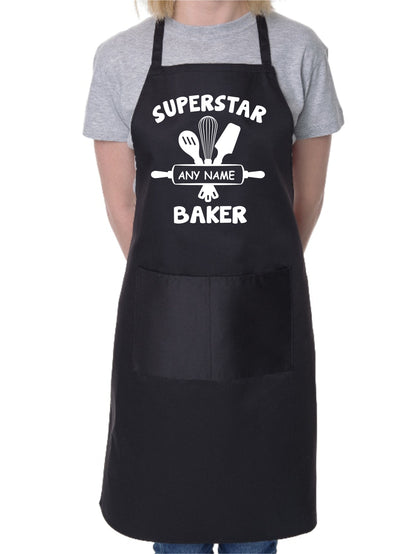 Personalise This Apron Superstar Baker Your Name Here BBQ Cooking