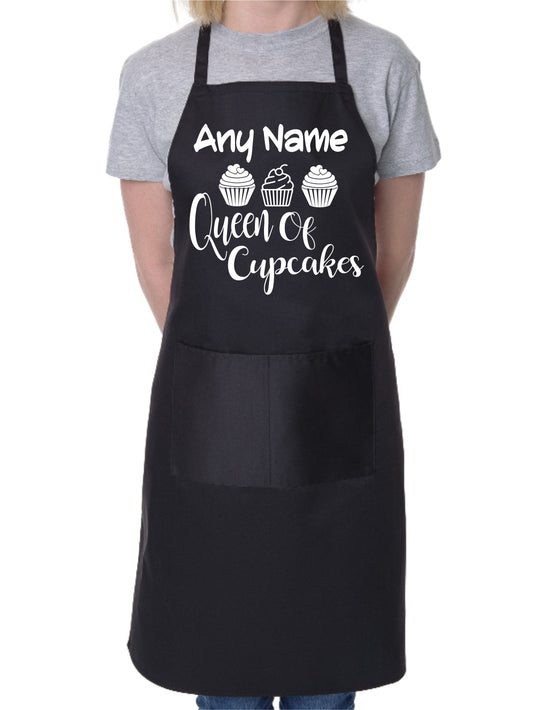 Personalised Apron Queen Of Cupcakes your Name Here Baking Cooking