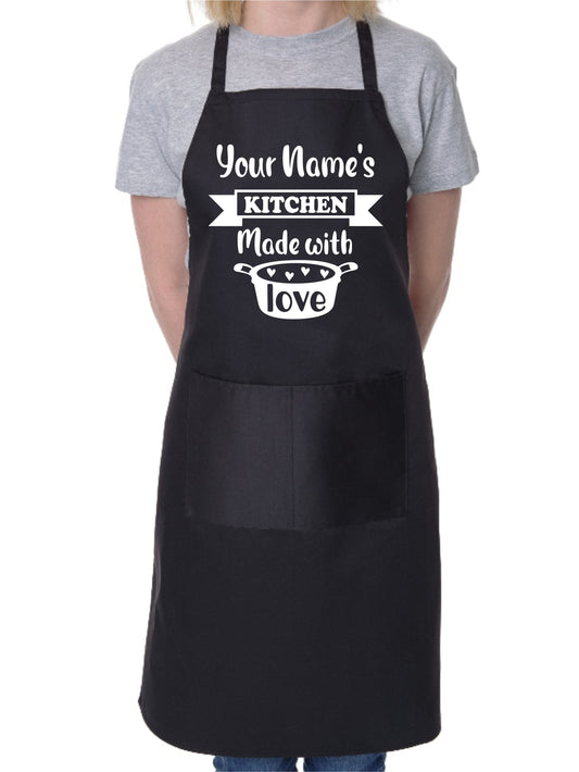 Personalised Apron Made With Love your Name Here Baking Cooking