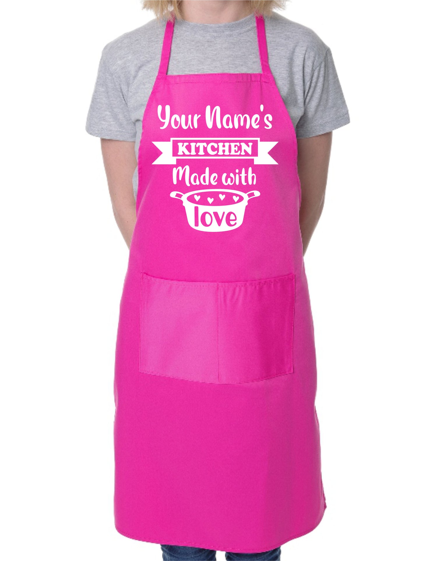 Personalised Apron Made With Love your Name Here Baking Cooking