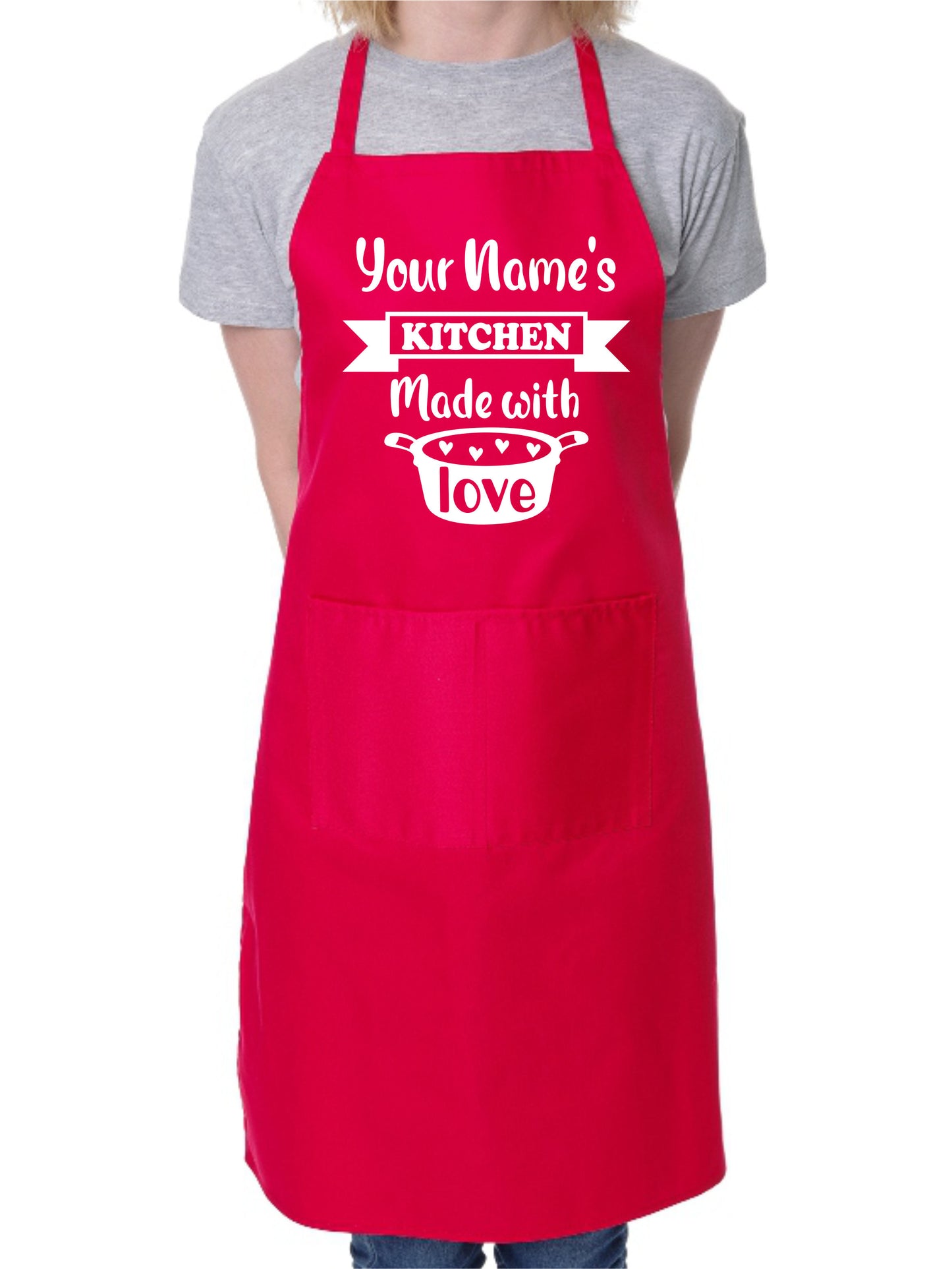 Personalised Apron Made With Love your Name Here Baking Cooking