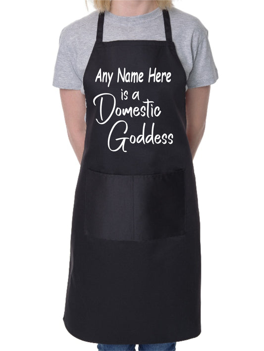 Domestic Goddess Personalised Apron Add Name Here Baking Cooking Apron