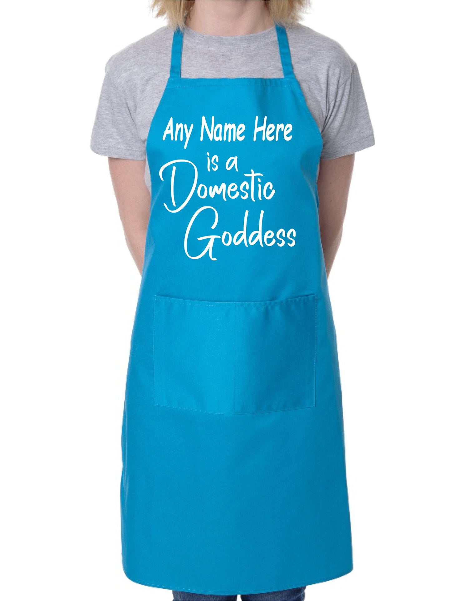 Domestic Goddess Personalised Apron Add Name Here Baking Cooking Apron