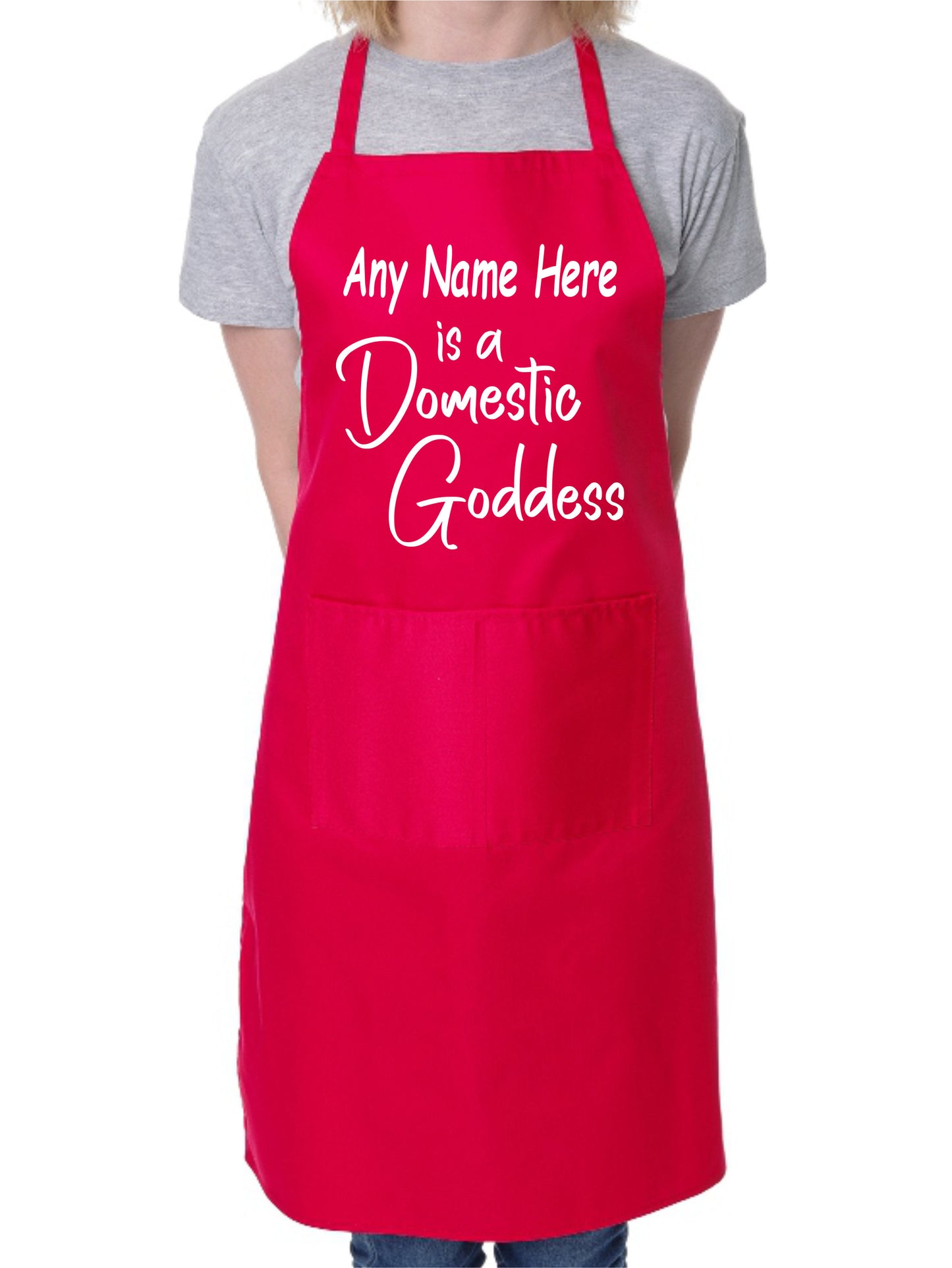 Domestic Goddess Personalised Apron Add Name Here Baking Cooking Apron