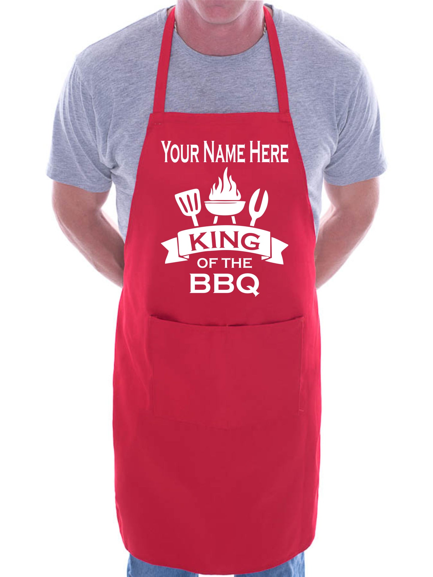 King Of BBQ Personalise This Apron Add Your Name Here BBQ Baking Cooking