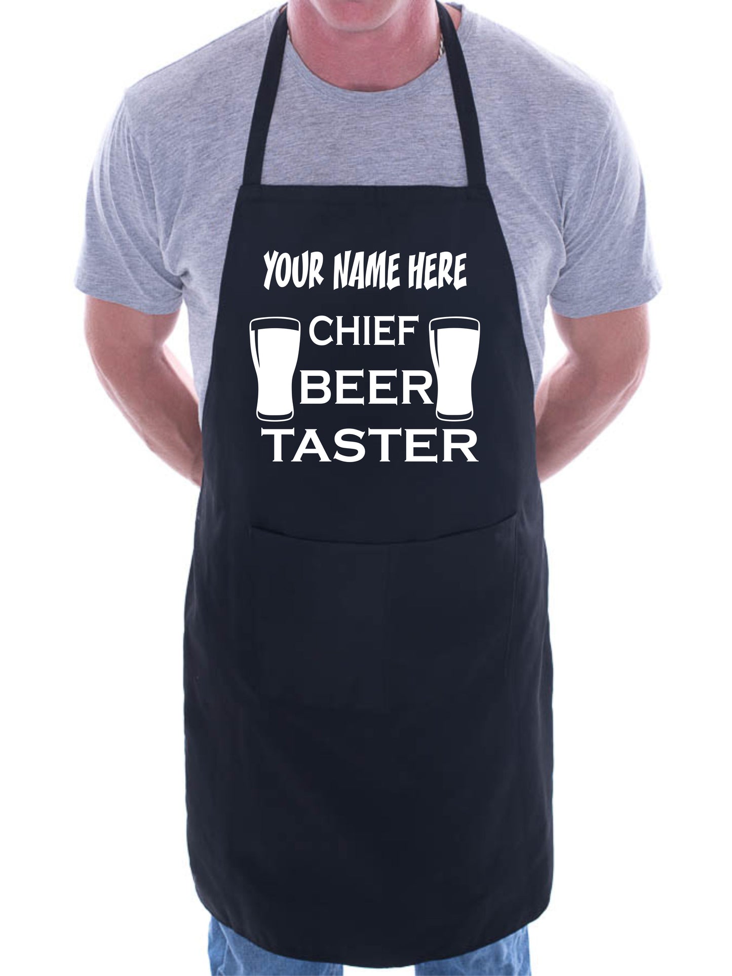 Customise This Apron Chief Beer Taster Any Name Here BBQ Cooking Apron