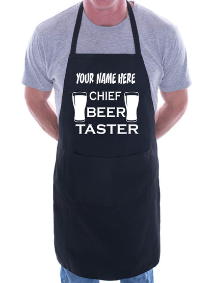 Customise This Apron Chief Beer Taster Any Name Here BBQ Cooking Apron