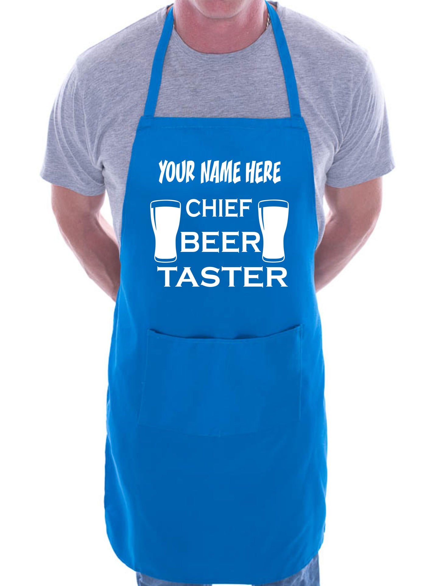 Customise This Apron Chief Beer Taster Any Name Here BBQ Cooking Apron