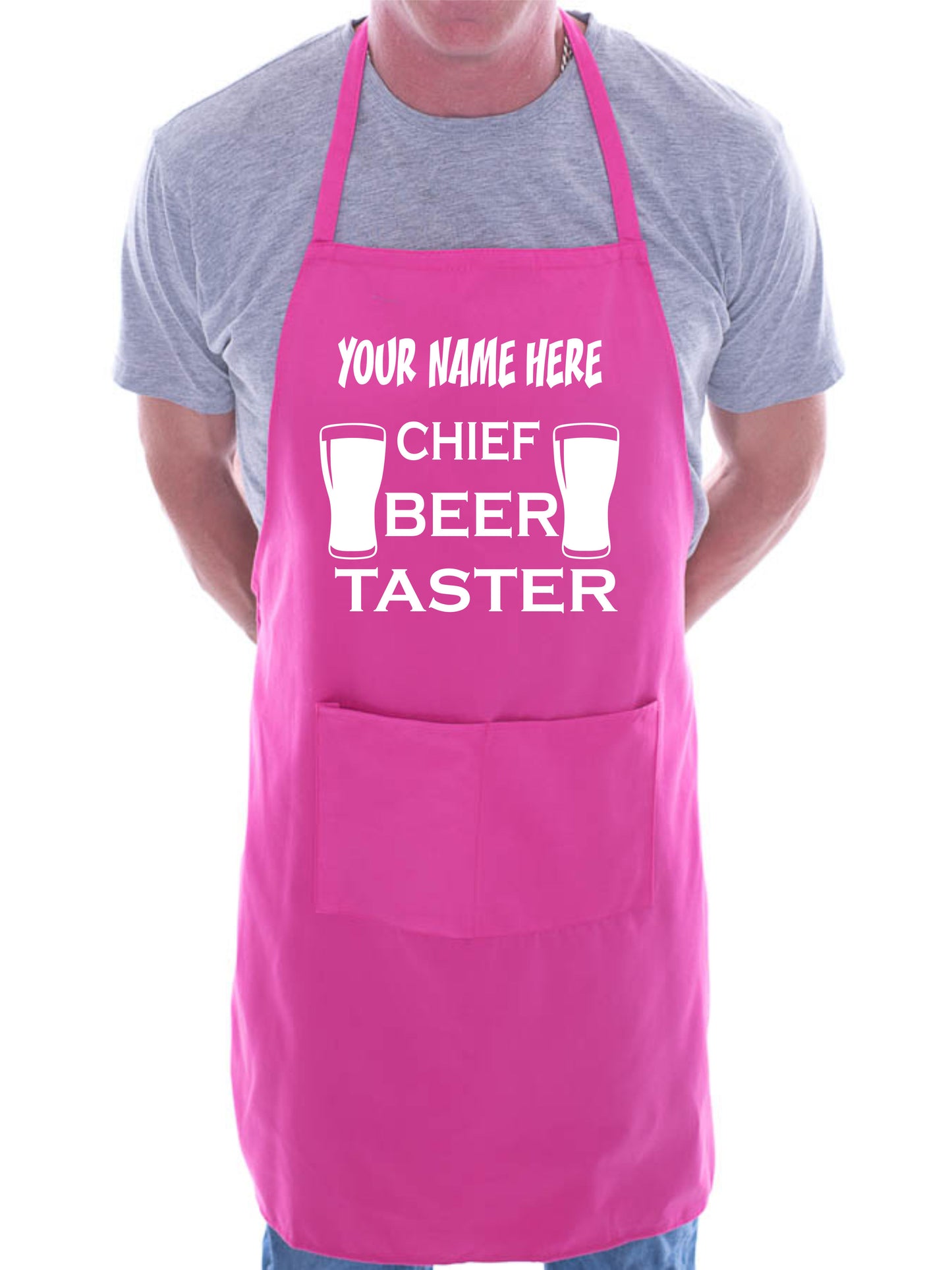 Customise This Apron Chief Beer Taster Any Name Here BBQ Cooking Apron