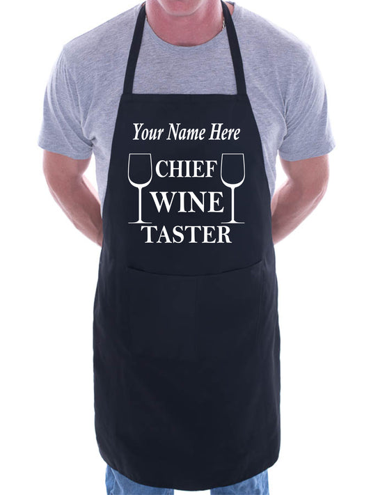 Personalise This Apron Chief Wine Taster Any Name Here BBQ Cooking Apron