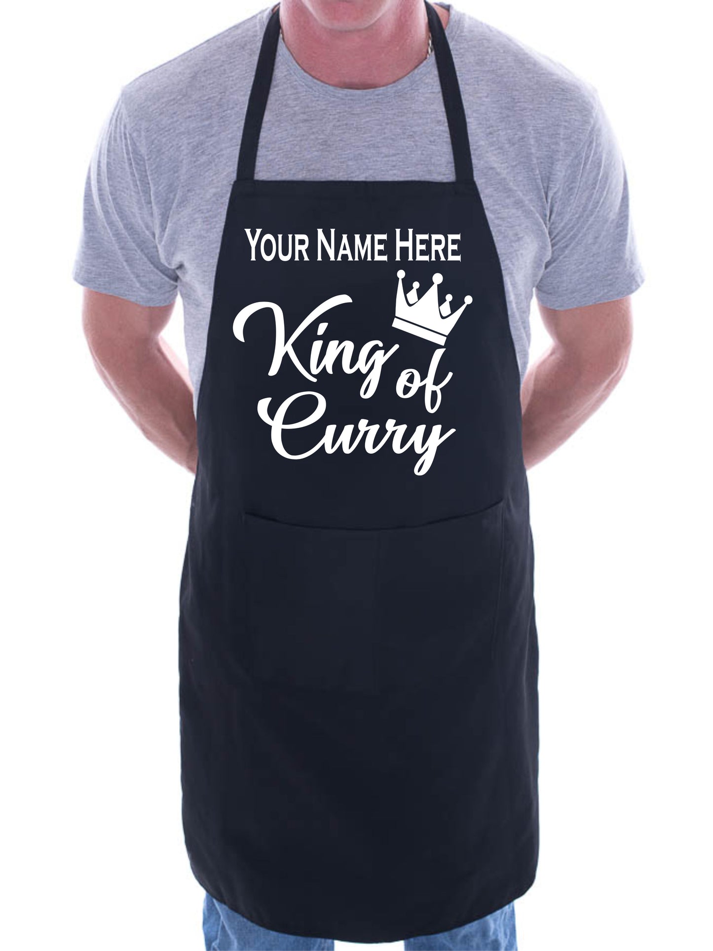 Personalise This Apron King Of Curry Any Name Here BBQ Cooking Apron