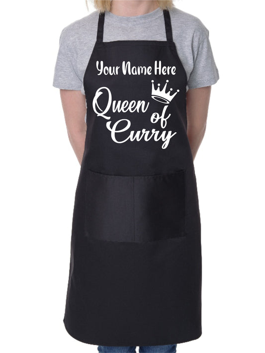 Personalise This Apron Queen Of Curry Any Name Here BBQ Cooking Apron