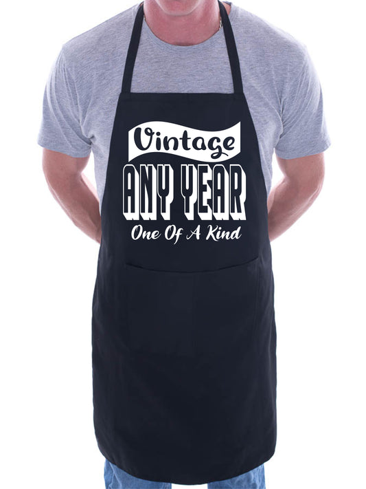 Personalised Birthday Apron Vinatge Add Any Year Here BBQ Cooking Apron