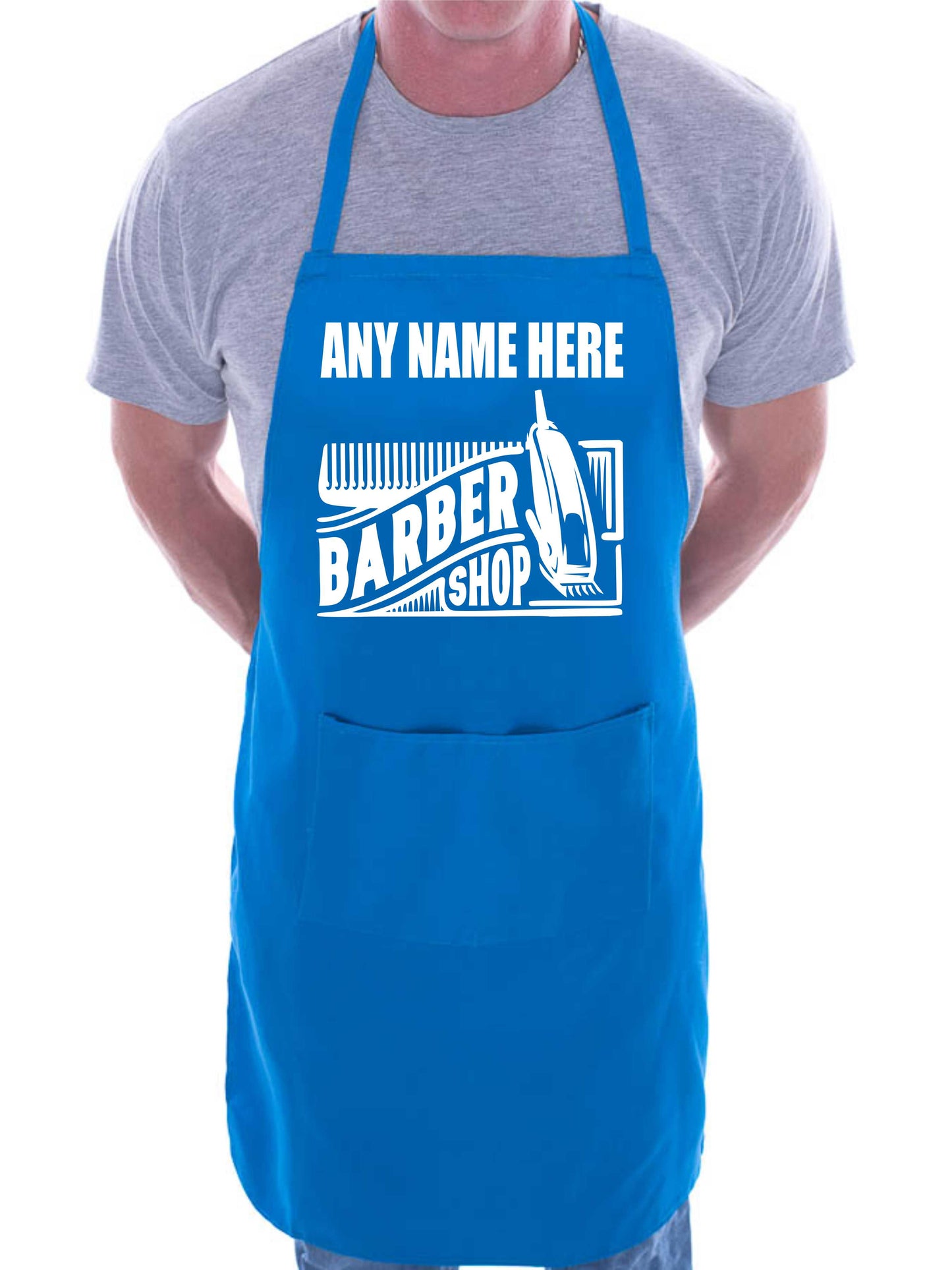 Personalised Apron Barber Your Name Here Name Barber Shop