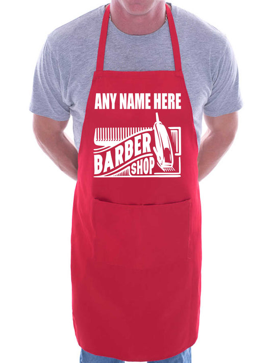 Personalised Apron Barber Your Name Here Name Barber Shop