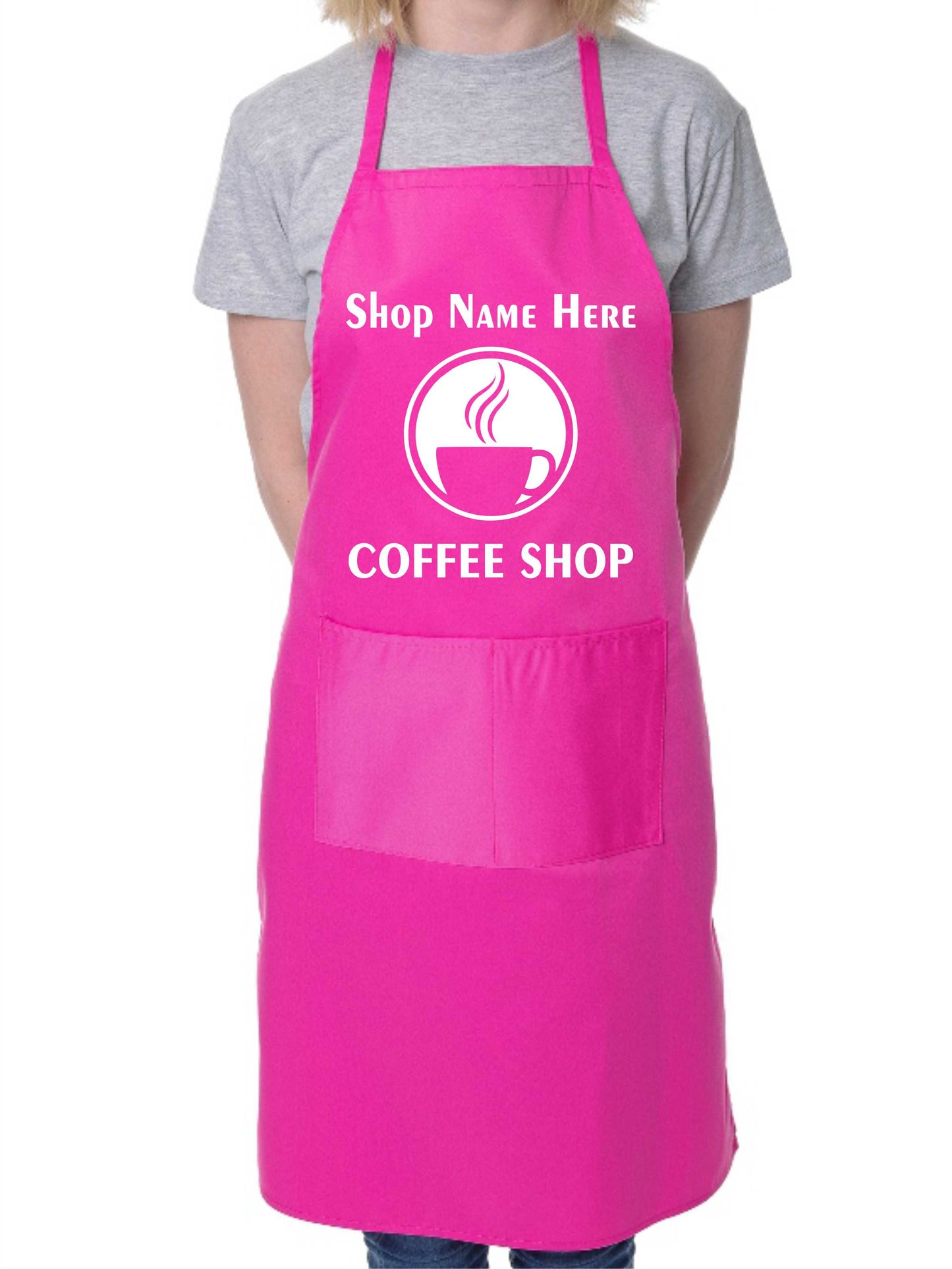 Personalised Apron Coffee Shop Restaurant Add Your Shop Name here