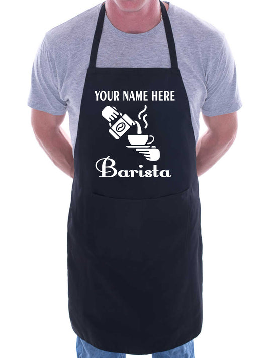 Personalised Apron Barista Add Your Name Here Coffee Shop