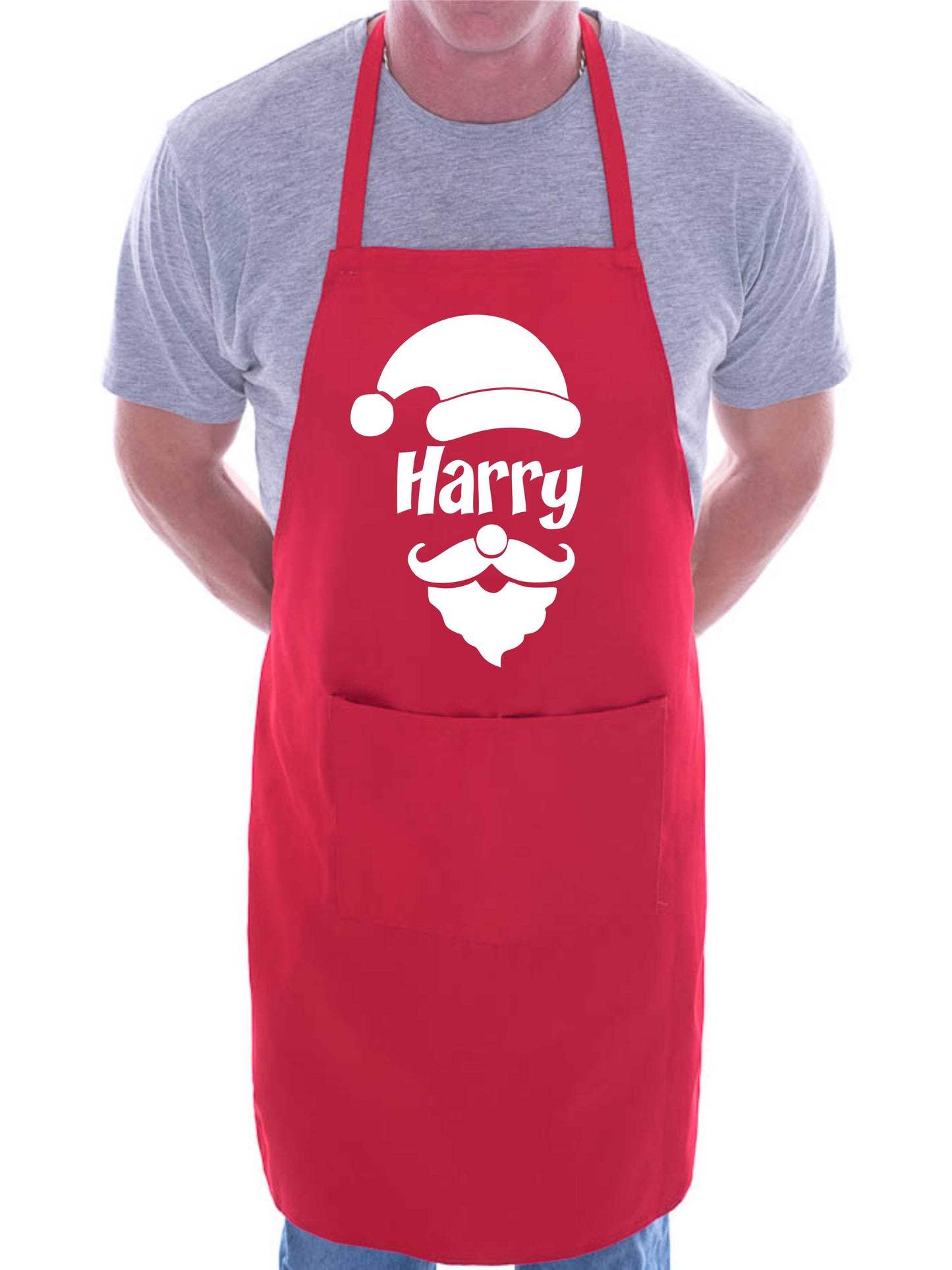 Personalised Christmas Funny Santa Apron Add Your Own Name Here Great Xmas Gift