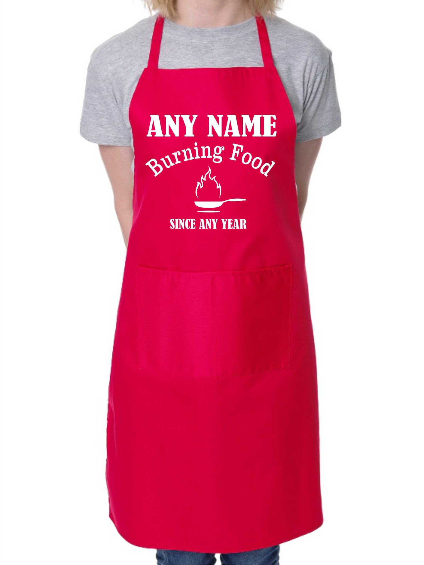 Adult Personalised Apron Burning Food Since Your Name & Year Here BBQ Baking