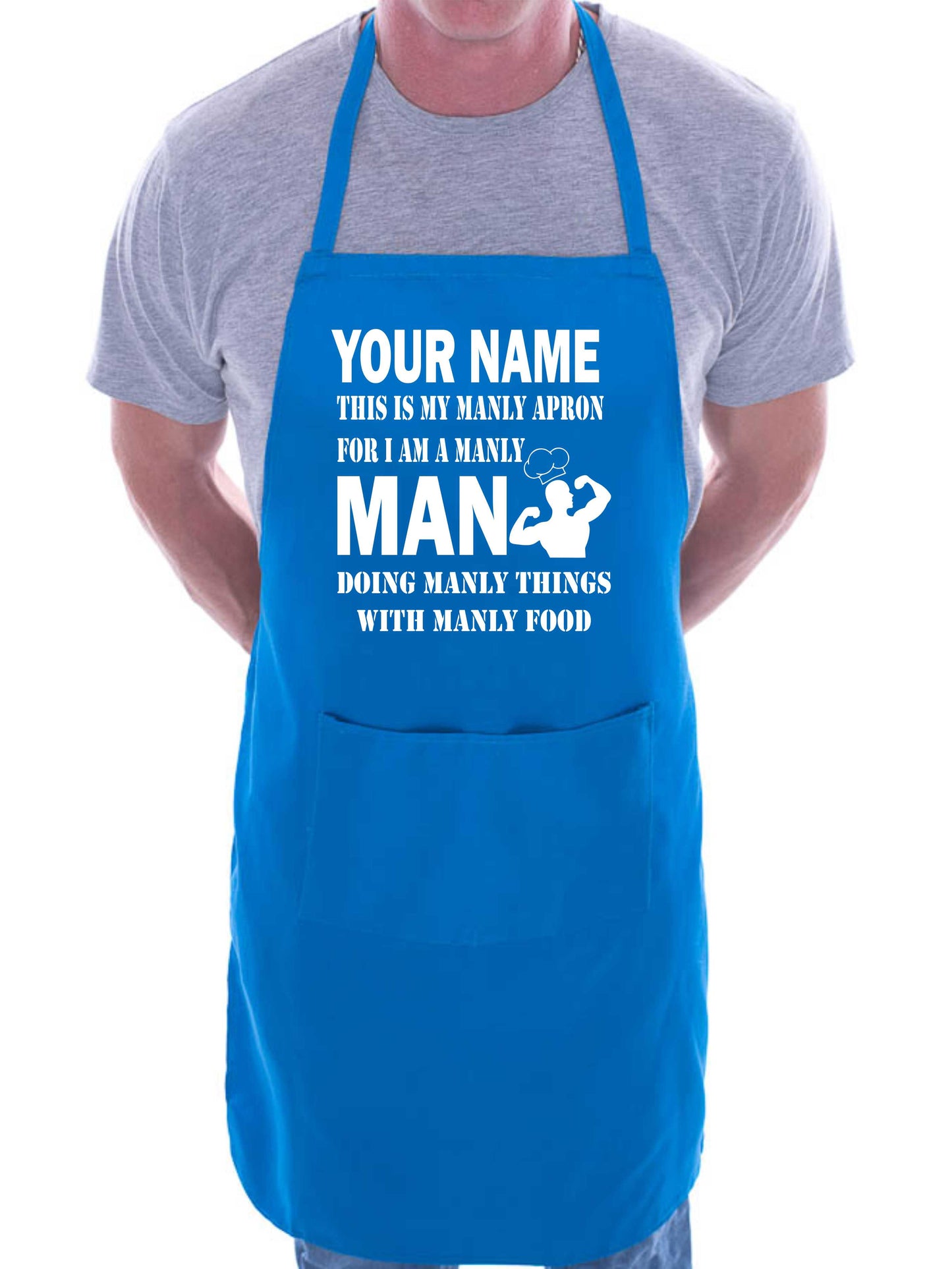 Adult Personalised Apron This Is My Manly Apron Your Name Funny BBQ Baking