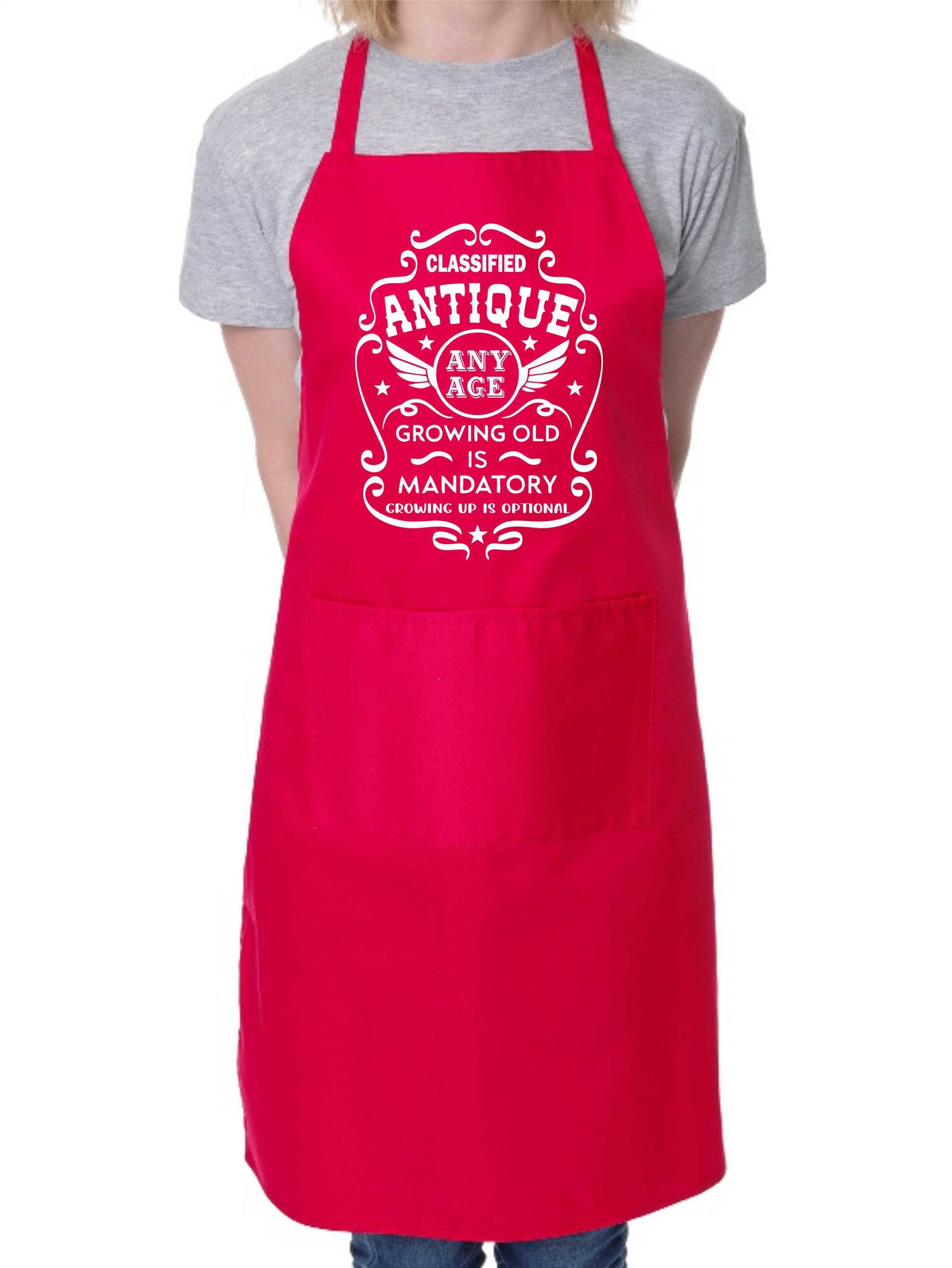 Personalised Apron Growing Old Birthday Age Funny Your Age Here Gift