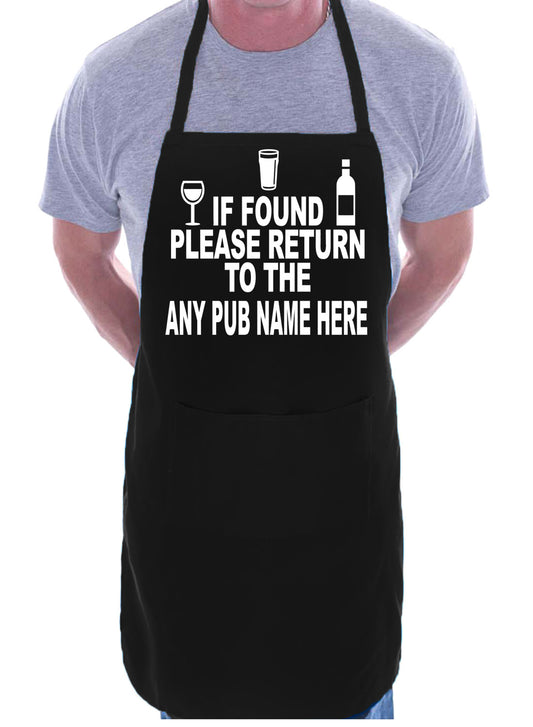 Personalised Apron BBQ Birthday Gift If Found Return Pub Any Name