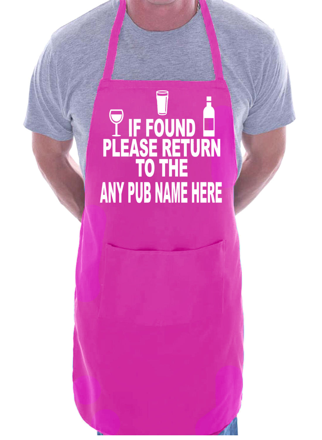 Personalised Apron BBQ Birthday Gift If Found Return Pub Any Name