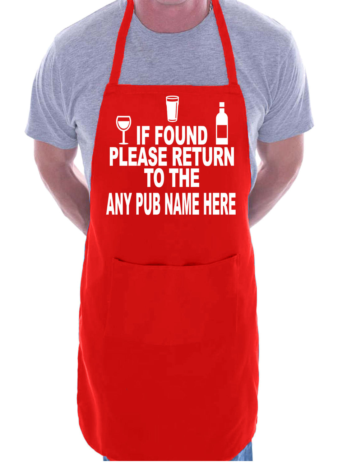 Personalised Apron BBQ Birthday Gift If Found Return Pub Any Name