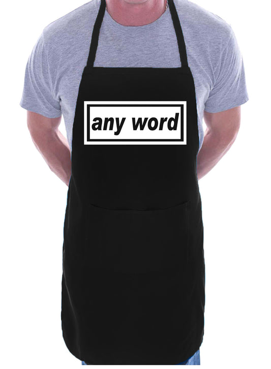 Adult Personalised Apron BBQ Any Word BBQ Customise This With Any Song City