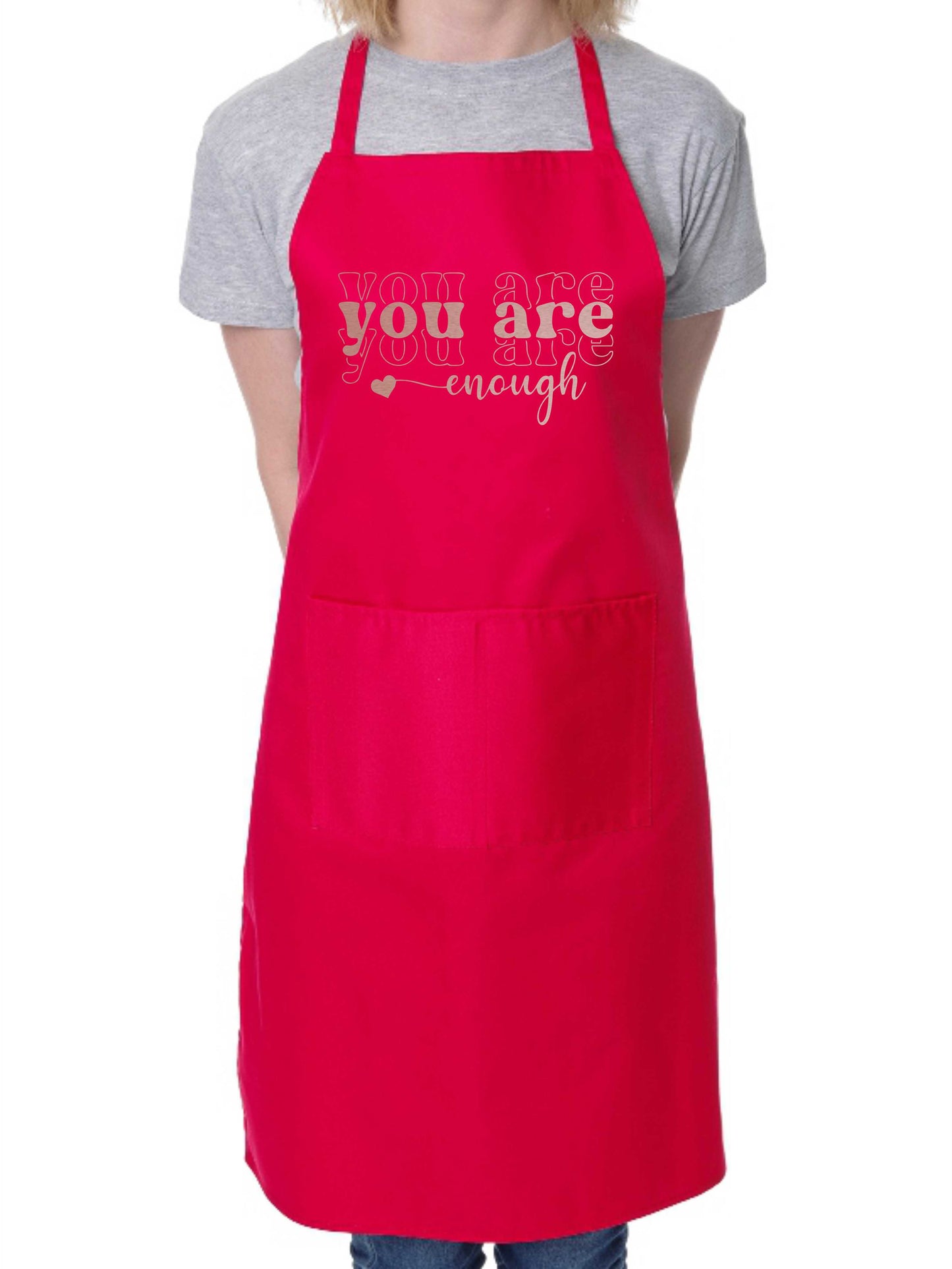 You Are Enough Apron Mental Health Awareness Birthday Gift Cooking Baking BBQ