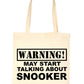 Warning May Talk About Snooker Pool Bag For Life Shopping Tote Bag