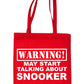 Warning May Talk About Snooker Pool Bag For Life Shopping Tote Bag