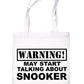 Warning May Talk About Snooker Pool Bag For Life Shopping Tote Bag