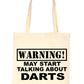 Warning May Talk About Darts Ockey Bag For Life Shopping Tote Bag