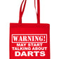 Warning May Talk About Darts Ockey Bag For Life Shopping Tote Bag