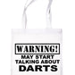 Warning May Talk About Darts Ockey Bag For Life Shopping Tote Bag