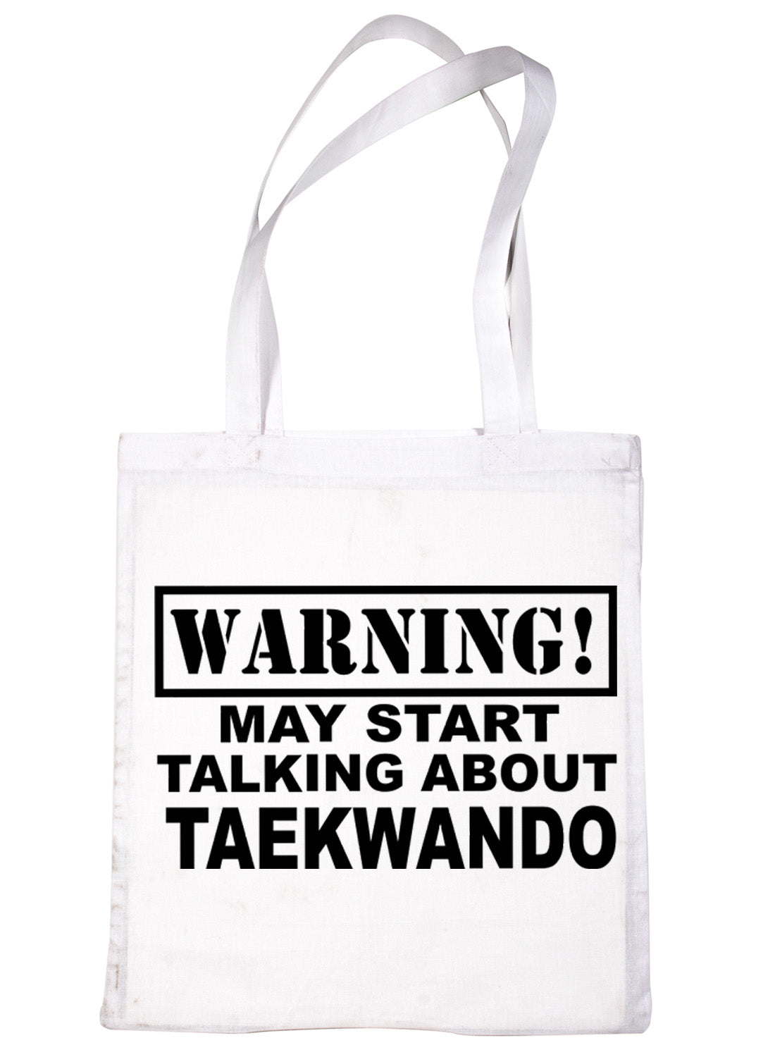 Warning May Talk About Taekwondo Martial Arts Bag For Life Shopping Tote Bag