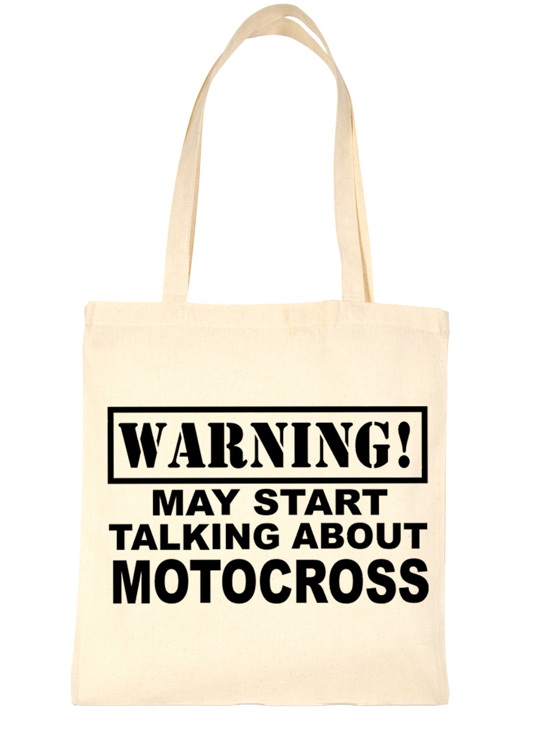 Warning May Talk About Motocross Motorbikes Bag For Life Shopping Tote Bag