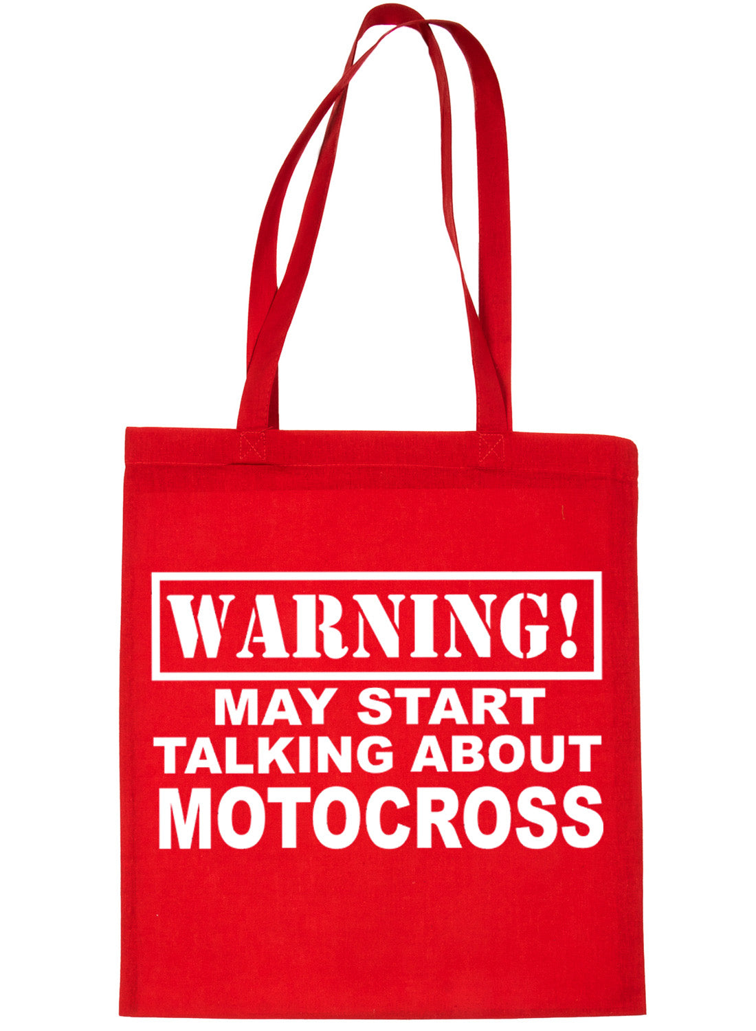 Warning May Talk About Motocross Motorbikes Bag For Life Shopping Tote Bag