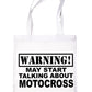 Warning May Talk About Motocross Motorbikes Bag For Life Shopping Tote Bag