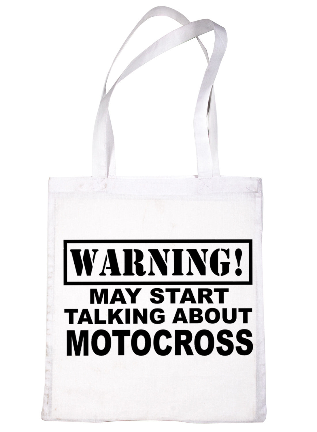 Warning May Talk About Motocross Motorbikes Bag For Life Shopping Tote Bag