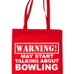 Warning May Talk About Bowling Crown Green Bag For Life Shopping Tote Bag