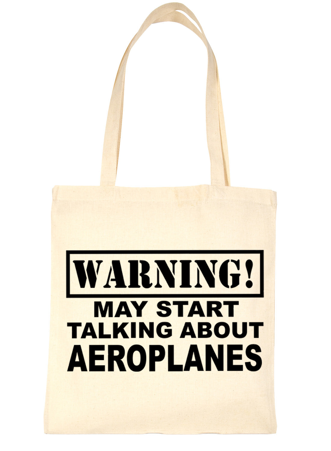 Warning May Talk About Aeroplanes Bag For Life Shopping Tote Bag