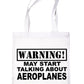 Warning May Talk About Aeroplanes Bag For Life Shopping Tote Bag