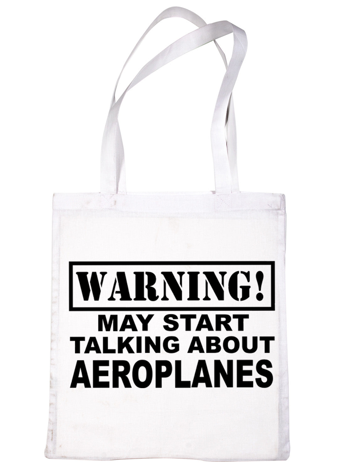 Warning May Talk About Aeroplanes Bag For Life Shopping Tote Bag