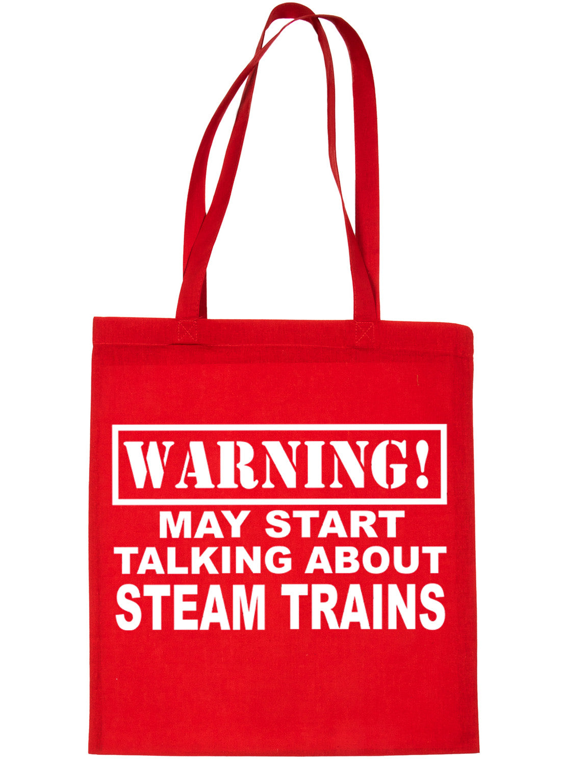 Warning May Talk About Steam Trains Bag For Life Shopping Tote Bag
